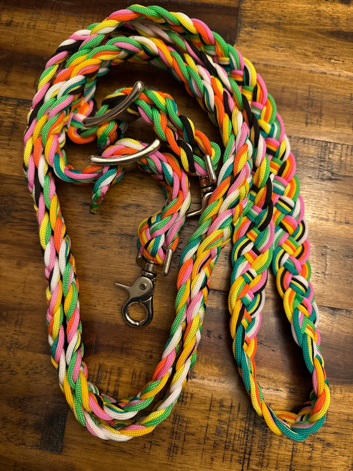7' Braided Nylon Barrel Reins with Easy Grip Knots