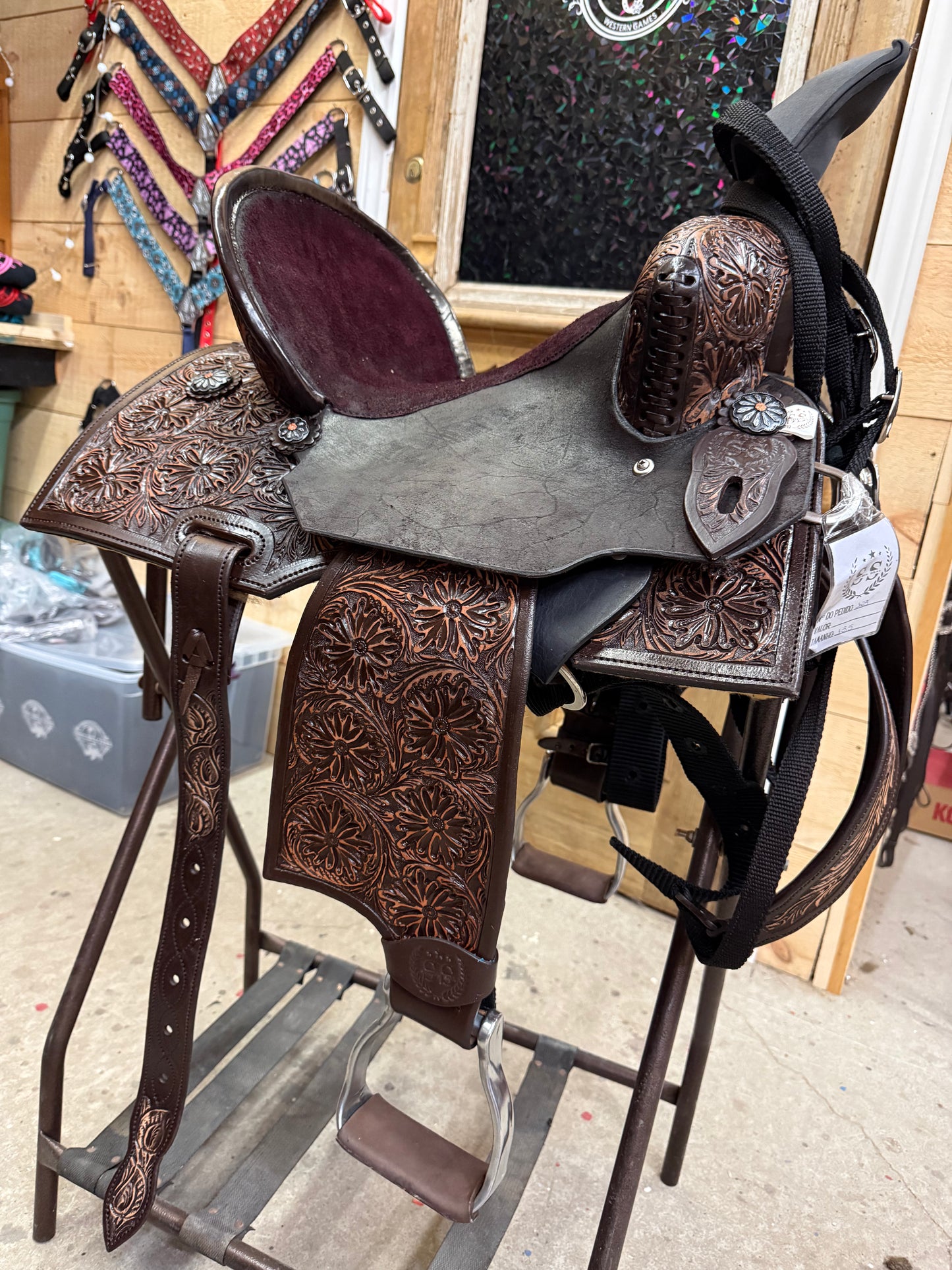 Silva Martin 13.5” Leather Brown/Burgundy Saddle 123