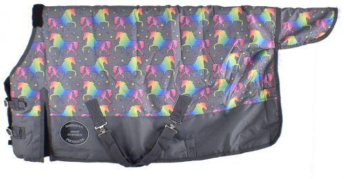 Breathable Showman Unicorn Print 1200D Turnout Blanket