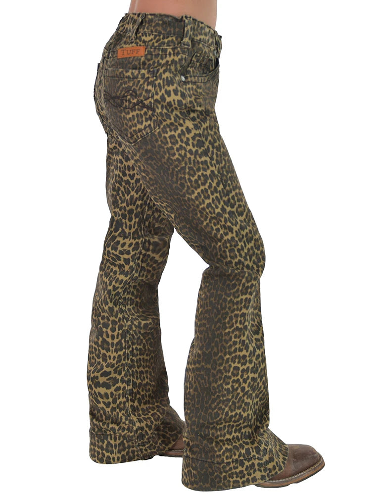 Girls Brown Leopard Trousers