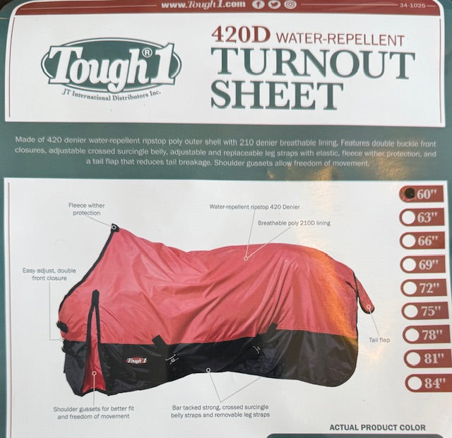 Tough 1 Pony Turnout Sheet