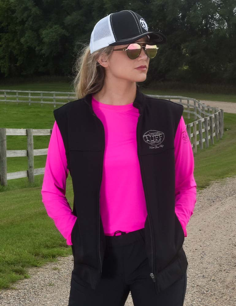 Stretch microfiber vest with embroidered logo (black)