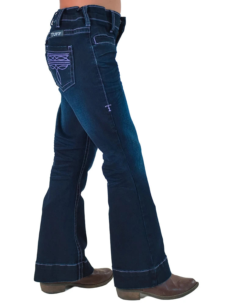 Girls Purple Bootstitch Trouser