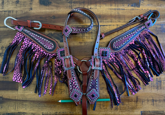 Mini/Pony Purple Metallic Snake Print Set