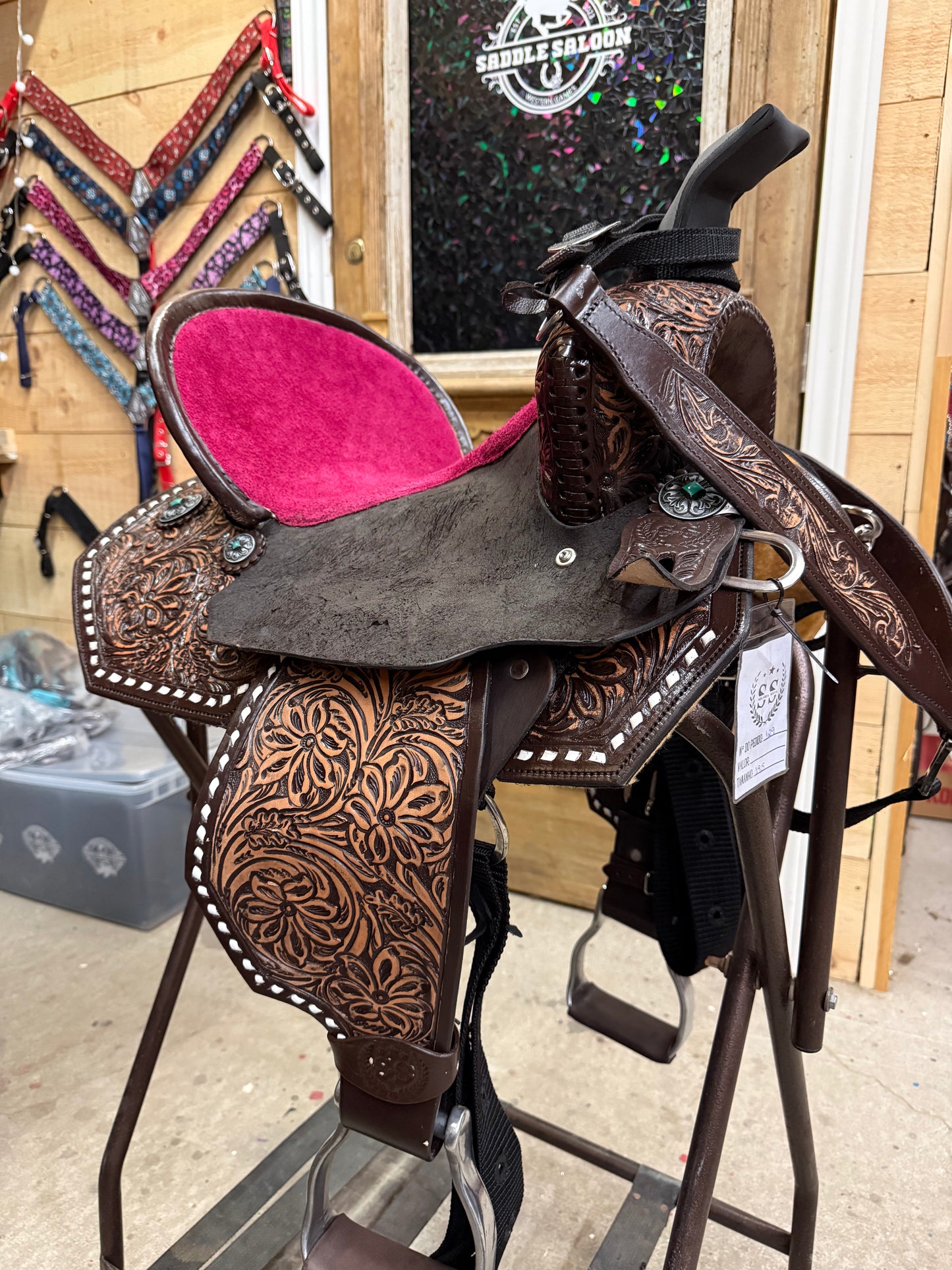 Silva Martin 13.5” Pink/Chocolate Leather Saddle 129