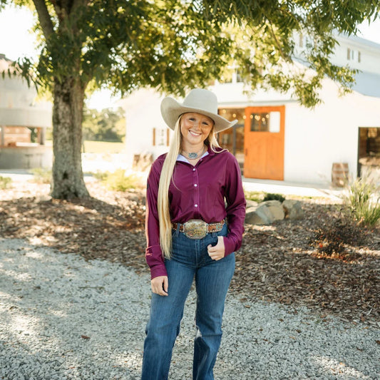 Rocket Donkey Maroon Rodeo Shirt