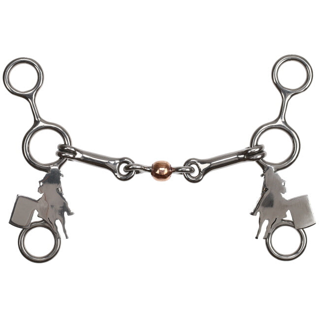 Fast Turns Stainless Steel JR Cowhorse Bit with Dog Bone and Copper Roller