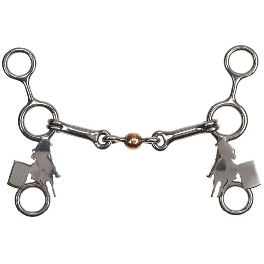 Fast Turns Stainless Steel JR Cowhorse Bit with Dog Bone and Copper Roller