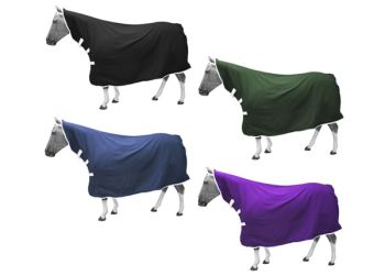 Showman Contoured polar fleece horse cooler with velcro front