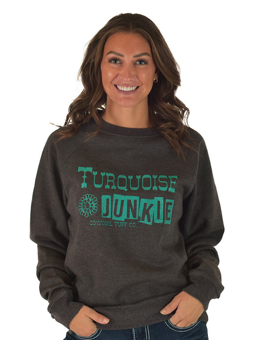 Turquoise Junkie Print UNISEX Crewneck Sweatshirt