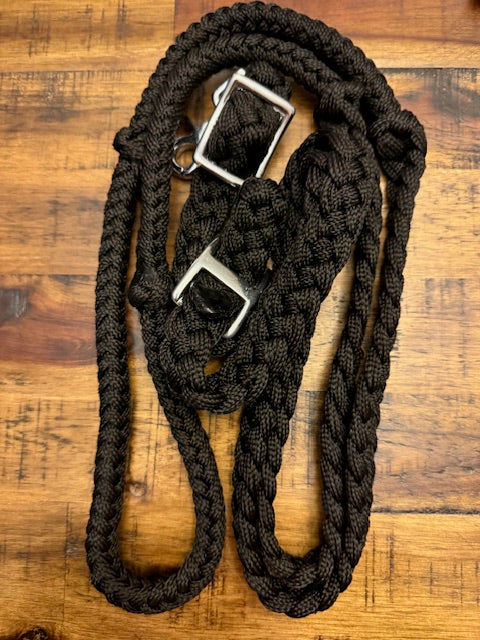 7' Braided Nylon Barrel Reins with Easy Grip Knots