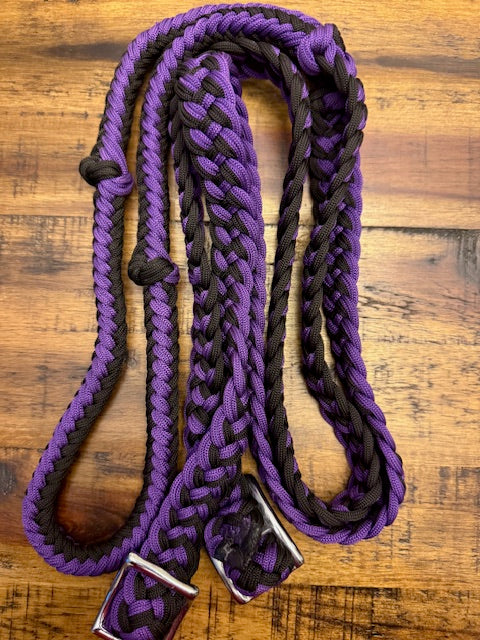 7' Braided Nylon Barrel Reins with Easy Grip Knots