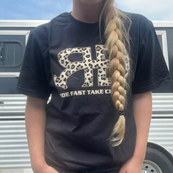 Rocket Donkey Black Cheetah  T Shirt