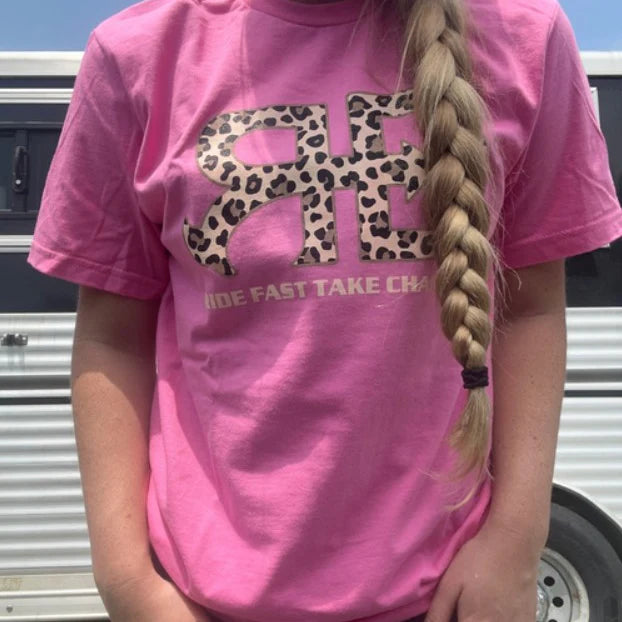 Rocket Donkey Pink Cheetah  T Shirt