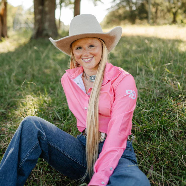 Rocket Donkey Coral Rodeo Shirt