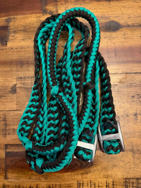 7' Braided Nylon Barrel Reins with Easy Grip Knots