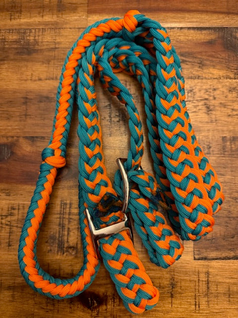 7' Braided Nylon Barrel Reins with Easy Grip Knots