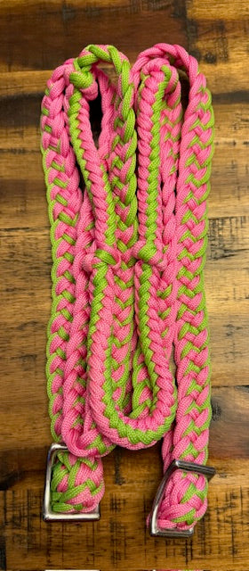 7' Braided Nylon Barrel Reins with Easy Grip Knots