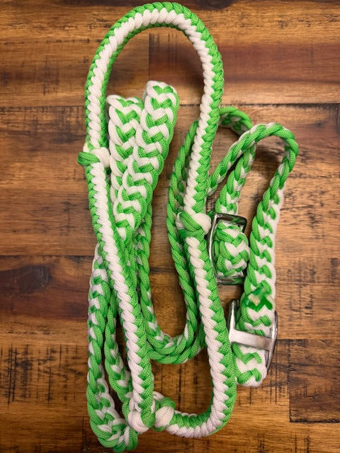 7' Braided Nylon Barrel Reins with Easy Grip Knots