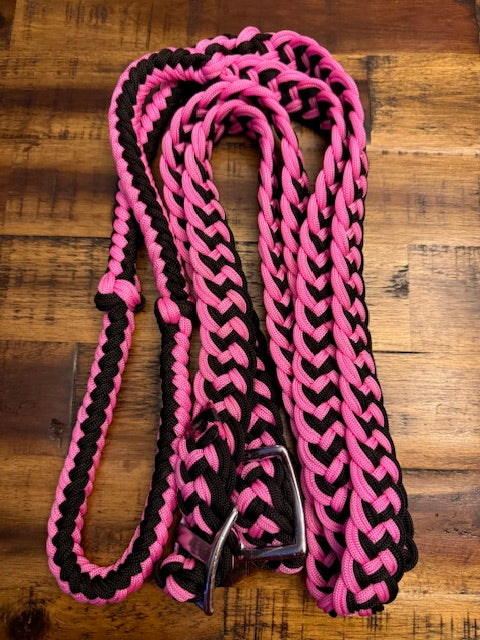 7' Braided Nylon Barrel Reins with Easy Grip Knots