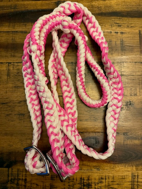 7' Braided Nylon Barrel Reins with Easy Grip Knots