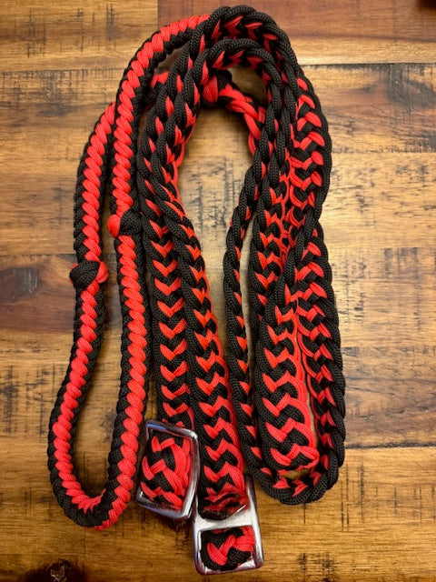 7' Braided Nylon Barrel Reins with Easy Grip Knots